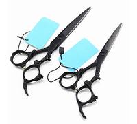 Professional Hair Cutting Shears, Professional Japan 440c 5.5 6 inch Black Dragon Hair Scissors Cutting Barber Haircut thinning Shears Hairdressing Scissors,5.5 Inch (6 Inch) (6 Inch)