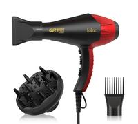 Professional Hair Dryer 2400W Powerful AC Motor Negative Blue Ionic Hairdryer with 1 Diffuser & 2 Concentrator,2 Speed 3 Heat Setting, Cool Shot Button for Women Men Home Salon (Black-RED)