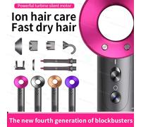 Professional hair dryer High Speed 1600W Powerful Home Low Noise Quick Negative lonic Blow Dryer Hotel Electric Salon Hairdryers Pink 2 Attachment