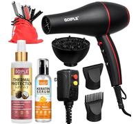 Professional Hair Dryer Kit - Lonic, Lightweight, Low Noise, Constant Temperature, 1800W Blow Dryer for Women and Men - Includes Hair Dryer, Hair Diffuser, Keratin Serum, Heat Protection Spray 21PCS