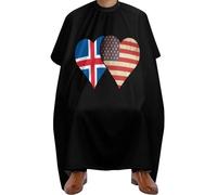 Professional Hair Dye Cape, Iceland Flag And American Flag, Haircut Apron Gown Professional Barber Cape for Coloring Family Men