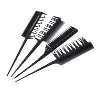 Professional Hair Dyeing Highlights Combs Set Black 4pcs Carbon Fiber | Anti Static, Easy Strand Separation, Professional Use, Helps Prevent Cuticle , Four Piece Stylist Kit