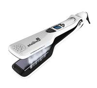 Professional Hair Iron Steam Iron Flat Iron Titanium Electric Ceramic Iron with Anti-Static Technology, Digital Controls for All Hair Types (White)
