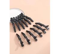 Professional Hair Sectioning Clips, Alligator Crocodile Style, Strong Non-Slip Grip, Pack of 6, Black