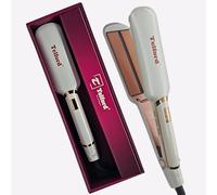 Professional Hair Straighteners,Infra red Technology 42mm Wide-Plates with Argan Oil, Negative Ion Flat Iron, 30s Rapid Heating, Real-time Temperature Display, 11 Temp Levels (130-230℃)-White