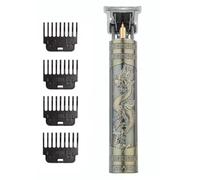 Professional Hair Trimmer with Dragon Design, USB Charging, 4 Guide Combs (1.5-4mm), Cleaning Brush