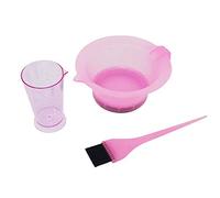 Professional Hairdresser's 3-Piece Pink Tinting Set - Tint Bowl, Tint Brush & Measuring Jug