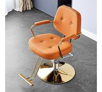 Professional Hairdressing Chair | Classic Barber Chair with 360° Swivel & Hydraulic Pump | Adjustable Leather Beauty Salon Chair for Hairdressers & Tattoo Shops, Gold