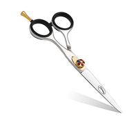 Professional Hairdressing Scissors 5" with Hook, Gemstone Dial Spring Screw, Rubber Finger Pads & Bump - Razor Edge Steel Salon Hair Scissors - Anti-Rust Barber Scissors - Hair Dressing Tool for Cutting