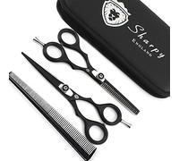 Professional Hairdressing Scissors/Barber Hair Cutting Thinning Scissors Shears - 5.5 inch - Razor Sharp Japanese Stainless Steel & Fine Adjustment Tension Screw Black