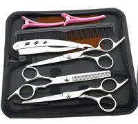 Professional Hairdressing Scissors Set 6 Pieces Rainbow Colour Home Sharp Tools for Barbers Hairdressers(Color1)