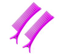 Professional Hairstyling Clips 2pcs Hair Sectioning Set Non-slip Duck Billed Styling Tools for Home Salon Cutting No-trace Parting Comb Clamps Purple L