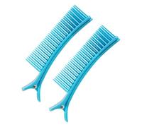 Professional Hairstyling Clips 2pcs Hair Sectioning Set Non-slip Duck Billed Styling Tools for Home Salon Cutting No-trace Parting Comb Clamps Blue L