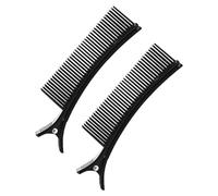 Professional Hairstyling Clips 2pcs Hair Sectioning Set Non-slip Duck Billed Styling Tools for Home Salon Cutting No-trace Parting Comb Clamps Black L