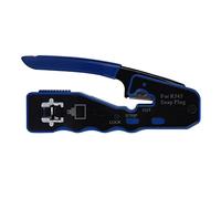 Professional Hand Crimping Pliers 8P Crystal Head Crimper Network Cable Stripper Ethernet Cutting Tool Carbon Steel Wire Crimper for Network Cable Installation Blue Black