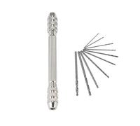 Professional Hand with 10pcs High-Speed Steel Twist Bits High Quality Chuck Bit Holder Little Pin Vise for Carving and Drilling