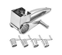 Professional Handheld Cheese Grater, Multifunctional Drum Blade, Rotary Slicer Grinder, Stainless Steel