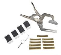 Professional Handheld Fret Press Tool with 9 Interchangeable Brass Inserts for Guitar, Bass, Ukulele, Mandolin, and Banjo(Fret Press with 9 Radius Inserts)