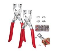 Professional Handheld Grommet Tool Kit, Complete Eyelet Pliers & Punch Set for Leather Fabric Belts Shoes DIY Crafting and Repairs (100 nails, 2)
