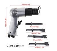 Professional Handheld Pistol Gas Shovels 9150 120mm /9190 190mm Air Hammer Small Rust Remover Pneumatic Tools with 4 Chisels(9150 120mm)