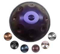 Professional Handpan Drum 22 Inch 9/10/12 Note D Minor 440hz/432hz Steel Drum Tuned By Hand Percussion Instruments with Soft Bag Mallets Stand for Meditation Sound Healing(Dark purple,432HZ/10 Note)