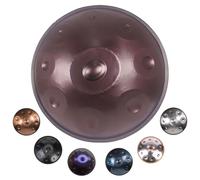 Professional Handpan Drum 22 Inch 9/10/12 Note D Minor 440hz/432hz Steel Drum Tuned By Hand Percussion Instruments with Soft Bag Mallets Stand for Meditation Sound Healing(Purple,440HZ/12 Note)