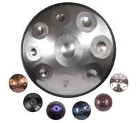 Professional Handpan Drum 22 Inch 9/10/12 Note D Minor 440hz/432hz Steel Drum Tuned By Hand Percussion Instruments with Soft Bag Mallets Stand for Meditation Sound Healing(Silver,432HZ/12 Note)
