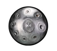 Professional HandPan Heavy Steel Drum, 22 inch 9 Notes D Minor Percussion Instrument with Backpack & Drum Stand, Ideal for Yoga Healing Meditation - Space Silver