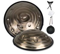 Professional Handpan Steel Drum, 440Hz Handpan Drum, 22 Inches Steel Hand Drum in D Minor with Handpan Case, Stand, Mallets,9 Tone