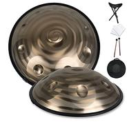 Professional Handpan Steel Drum, 440Hz Handpan Drum, 22 Inches Steel Hand Drum in D Minor with Handpan Case, Stand, Mallets,12 Tone