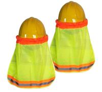 Professional Hard Hat Visor Sun Shade - 2 Pieces Hard Hat Neck Cover Full Brim | Breathable Helmet Accessories, Reflective Strip Adjustable Neck Cover for Gardening Cycling Outdoor Gear