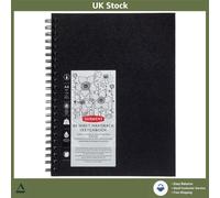 Derwent Big Book Hardback Sketch Book, A4 Portrait, Drawing & Writing, 86 Sheets, Acid-Free Paper, Wirebound Spine, Professional Quality, 2301607,Black,A4
