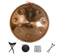 Professional Harmonic Handpan Drum with 9/10/12/14 Notes Steel Percussion Instrument for Meditation Yoga and Zen Includes Travel Bag Rope Decoration and Mallets