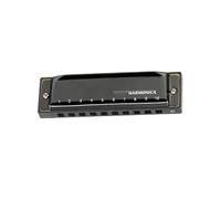 Professional Harmonica 10 Holes Blues Harmonica C Key Beautiful Appearance(Black)
