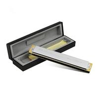 Professional Harmonica 24 Holes Tremolo Harmonica Polyphony Diatonic C Key Easy To Play(E)