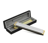 Professional Harmonica 24 Holes Tremolo Harmonica Polyphony Diatonic C Key Easy To Play(G)