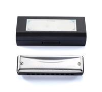 Professional Harmonica Beginners And Adults Blues Harmonica C D A F G Bb E Key 10 Holes 20 Notes Suitable(Black F)