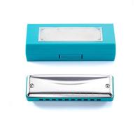 Professional Harmonica Blues Harmonica C D A F G Bb E Key 10 Holes 20 Notes(Blue C)