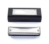 Professional Harmonica Blues Harmonica C D A F G Bb E Key 10 Holes 20 Notes Easy To Play(Black C)