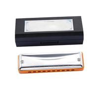 Professional Harmonica Blues Harmonica C D A F G Bb E Key 10 Holes 20 Notes Easy To Play(Orange C)
