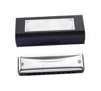 Professional Harmonica Blues Harmonica C D A F G Bb E Key 10 Holes 20 Notes Professional Performance(Black Bb)