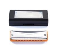 Professional Harmonica Blues Harmonica C D A F G Bb E Key 10 Holes 20 Notes Professional Performance(Orange C)
