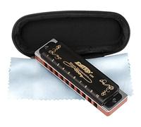 Professional Harmonica Blues Key of C 10 Hole 20 Tone Heavy Duty with Case & Cleaning Cloth for Professional Player,Beginner,Students,Children,Kids,by Eison-East Top TS 2036,Black,Great Christmas Gift
