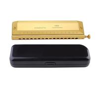 Professional Harmonicas Gold 16-hole 64-tone Chromatic Harmonica Instrument With Box Suitable For Beginners And Adults