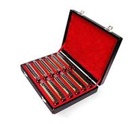 Professional Harmonicas Golden 12 Pieces 10 Hole 20 Tone Harmonica Senior Diatonic Harp With Gift Box Set