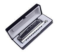 Professional Harmonicas Silver 10 Hole 40 Tone C Key Chromatic Harmonica Harp Woodwind Instrument With ABS Case