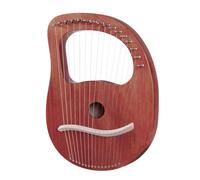 Professional Harp Beautiful Harp Solid Wood Harp Instrument With Portable 16 Metal Strings Mahogany Body For Adults Kids Beginners(Color:Brown)