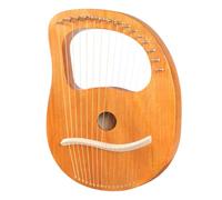 Professional Harp Beautiful Harp Solid Wood Harp Instrument With Portable 16 Metal Strings Mahogany Body For Adults Kids Beginners(Color:Wood color)