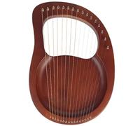 Professional Harp Beautiful Harp Solid Wood Harp Instrument with Portable 16 Metal Strings Mahogany Body for Adults Kids Beginners(Color:Brown)
