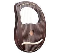 Professional Harp Beautiful Harp Solid Wood Harp Instrument with Portable 19 Metal Strings Mahogany Body for Adults Kids Beginners(Color:Brown)